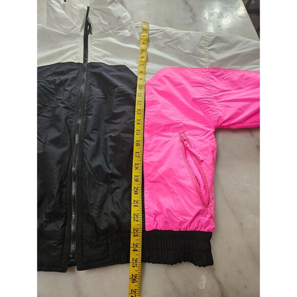 U&I Sport Colorblock Windbreaker Jacket, Black, Pink & White, Lightweight, Sz M - Picture 9 of 16